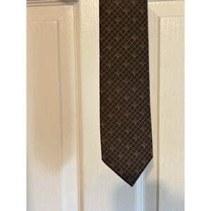 BRITT Men's Polyester Neck Tie, Brown with a check design, Brown Rust Neck Tie